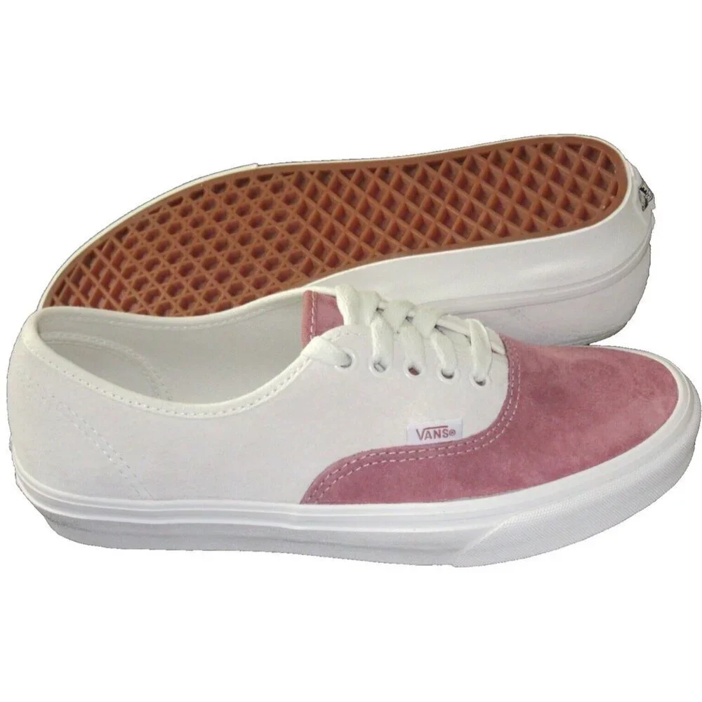 Vans Women's Authentic Pig Suede Withered Rose Pink White shoes Sizes NIB